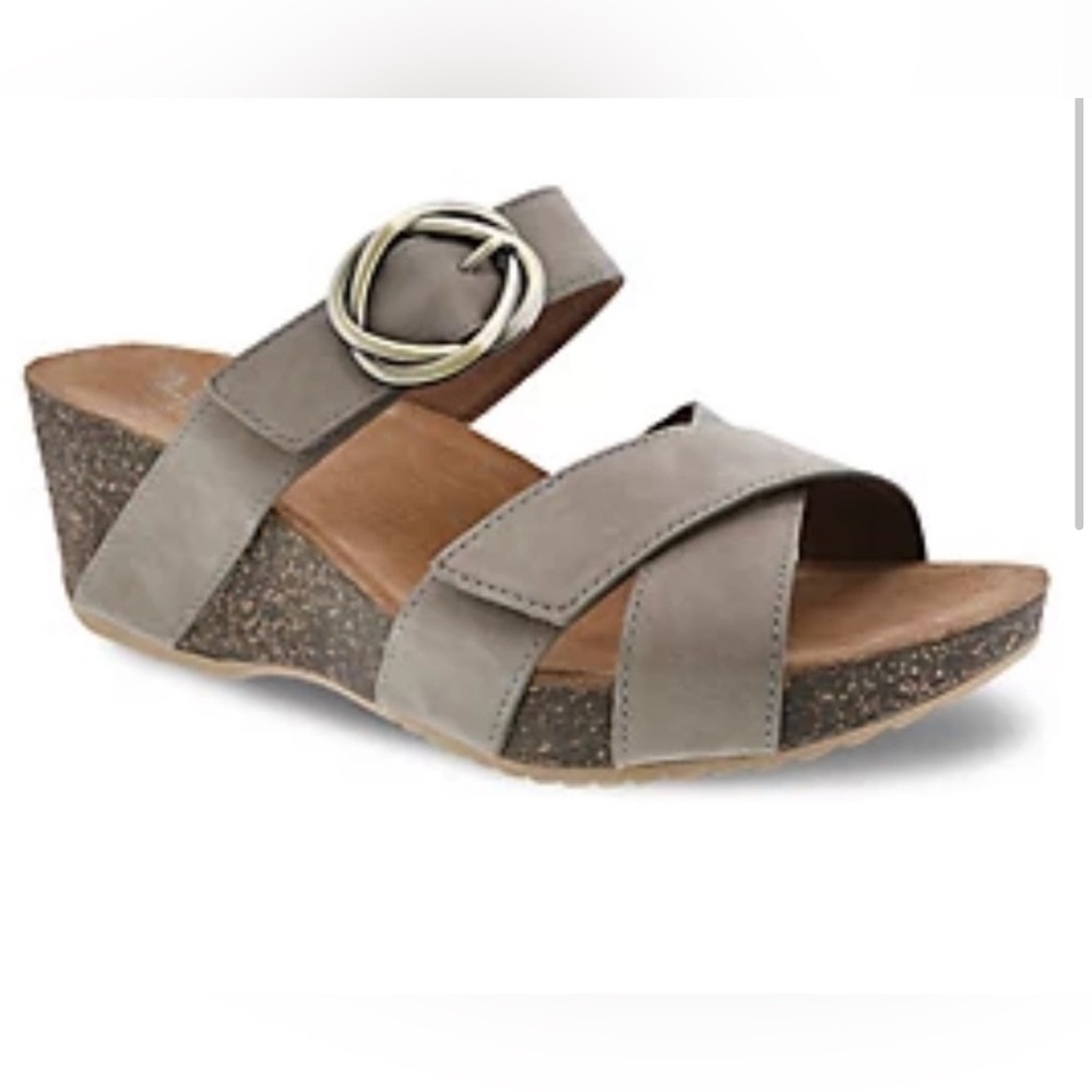 Dansko Susie Nubuck Taupe Platform Sandal